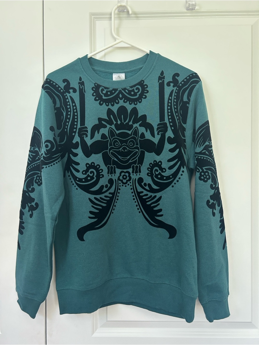 DISNEY PARKS size S Haunted Mansion Flocked Gargoyle oversized sweatshirt